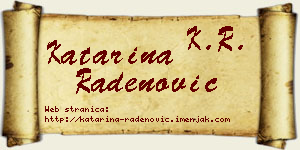 Katarina Radenović vizit kartica